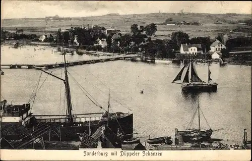 Ak Sønderborg Sonderburg Dänemark, Totale mit Düppeler Schanzen