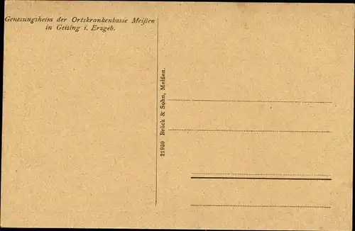 Ak Geising Altenberg im Erzgebirge, Genesungsheim der Ortskrankenkasse Meißen, Wandergruppe