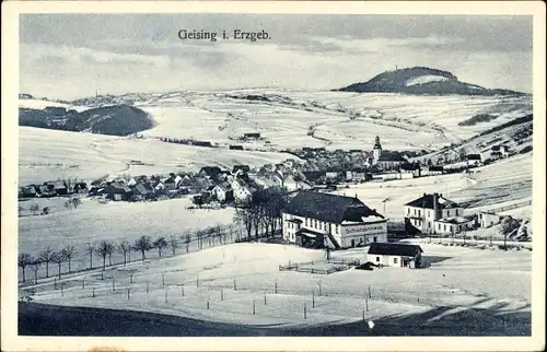 Ak Geising Altenberg im Erzgebirge, Schützenhaus, Winteransicht