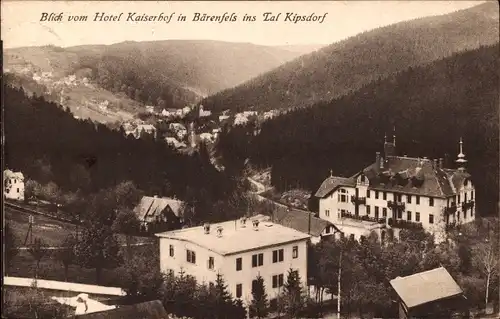 Ak Kipsdorf Altenberg im Erzgebirge, Blick vom Hotel Kaiserhof in Bärenfels