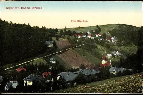 Ak Kipsdorf Altenberg im sächsischen Erzgebirge, Ober Kipsdorf, Ortsansicht