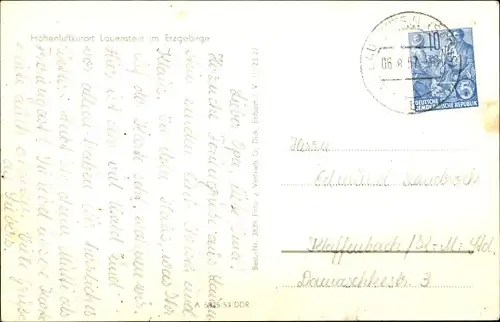 Ak Lauenstein Altenberg im Erzgebirge, Hotel Stadt Teplitz