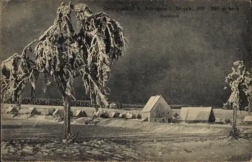 Ak Zinnwald Georgenfeld Altenberg im Erzgebirge, Winter, Rauhfrost, Teilansicht