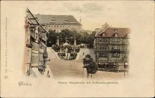 Ak Gotha in Thüringen, Oberer Hauptmarkt, Schlossberg