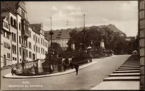 Ak Gotha Thüringen, Wasserkünste am Schlossberg