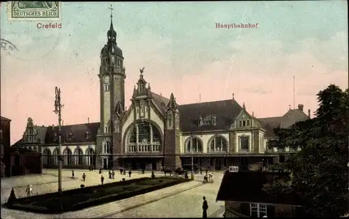 Ak Krefeld am Niederrhein, Hauptbahnhof