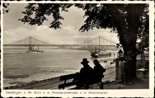 Ak Uerdingen Krefeld am Niederrhein, Rheinpromenade, Rheinbrücke