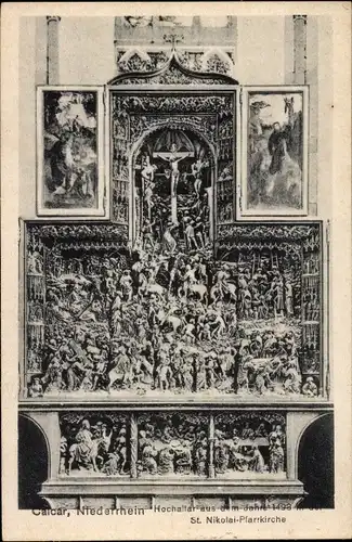 Ak Kalkar am Niederrhein, Hochaltar, St. Nikolai-Pfarrkirche