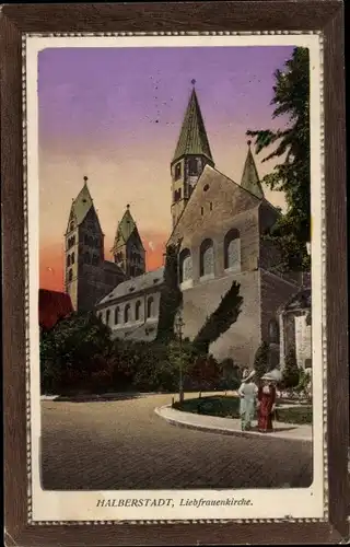 Passepartout Ak Halberstadt in Sachsen Anhalt, Liebfrauenkirche