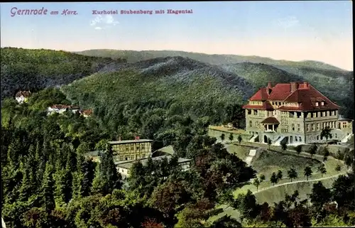 Ak Gernrode Quedlinburg im Harz, Kurhotel Stubenberg, Hagental