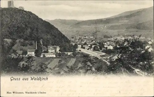 Ak Waldkirch im Breisgau Schwarzwald, Totalansicht, Ruine