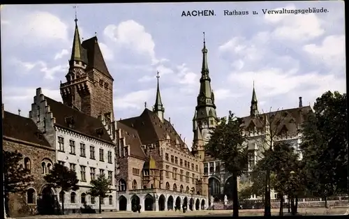 Ak Aachen, Rathaus, Verwaltungsgebäude