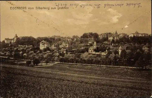 Ak Eisenberg in Thüringen, Ortsansicht vom Silberberg aus