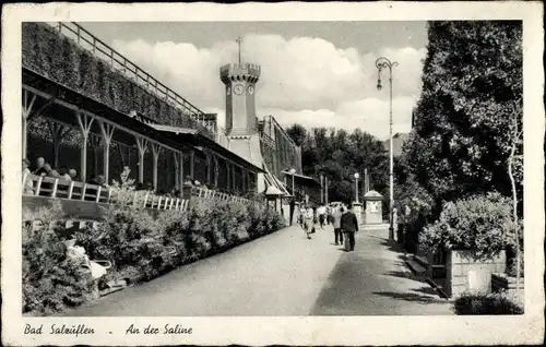 Ak Bad Salzuflen in Lippe, an der Saline, Turm, Uhr