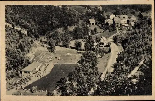 Ak Unterweißbach Thüringen, Schwimmbad, Quelitz, Lichtetal