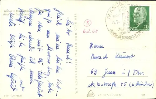 Ak Masserberg in Thüringen, Winteransicht