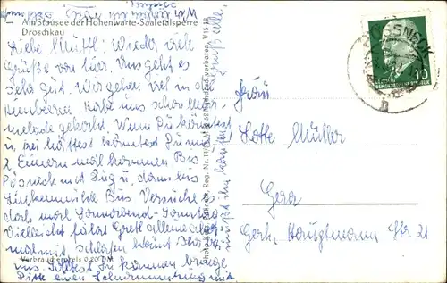 Ak Droschkau Altenbeuthen Thüringen, Stausee Hohenwarte-Saaletalsperre