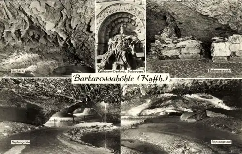 Ak Rottleben Kyffhäuserland in Thüringen, Barbarossahöhle, Neptungrotte, Empfangsaal, Gerberei