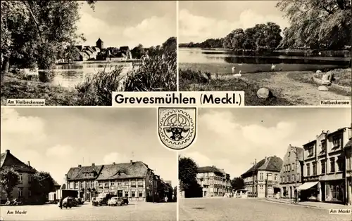 Ak Grevesmühlen in Mecklenburg, Vielbeckensee, Markt,