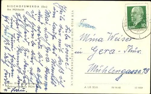 Ak Bischofswerda in Sachsen, Mühlteich