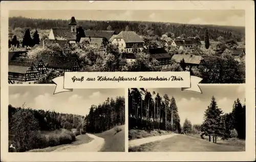 Ak Tautenhain in Thüringen, Ortsansicht, Wald