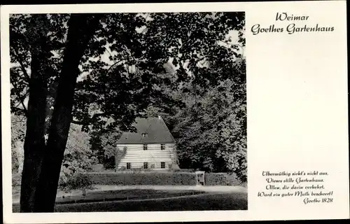 Ak Weimar in Thüringen, Goethes Gartenhaus