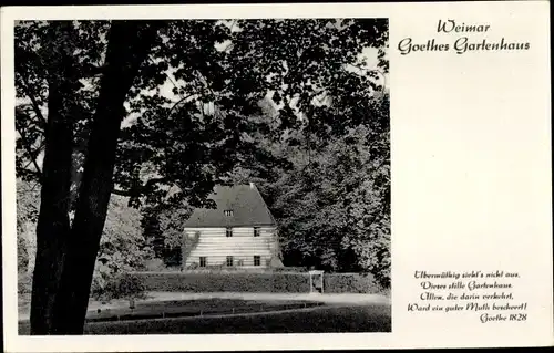 Ak Weimar in Thüringen, Goethes Gartenhaus
