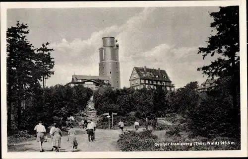 Ak Brotterode in Thüringen, Großer Inselsberg, Spaziergänger