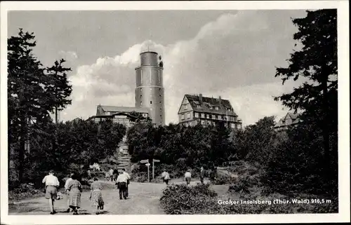 Ak Brotterode in Thüringen, Großer Inselsberg, Spaziergänger