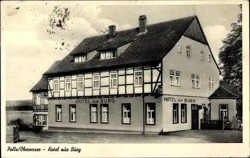 Ak Polle an der Weser, Hotel zur Burg