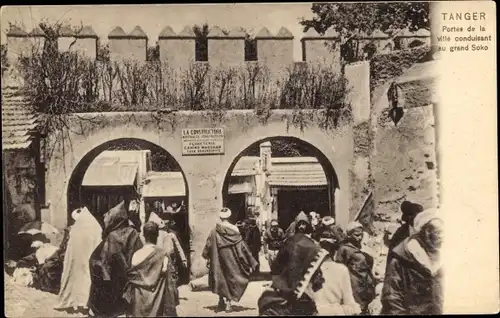 Ak Tanger Marokko, Stadttore führen zum großen Soko