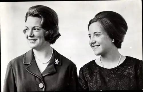 Ak Prinzessinnen der Niederlande, Irene und Margriet, Soestdijk 1962