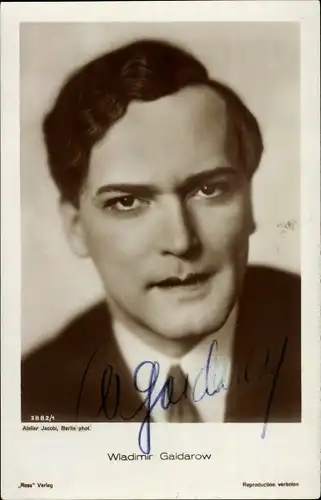 Ak Schauspieler Wladimir Gaidarow, Portrait, Autogramm