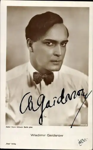 Ak Schauspieler Wladimir Gaidarow, Portrait, Ross Verlag 3401/2, Autogramm