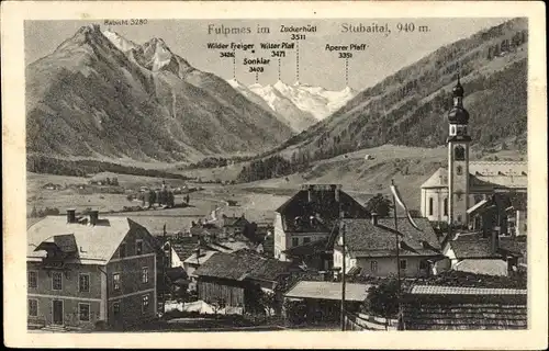 Ak Fulpmes in Tirol, Teilansicht, Kirche, Berge