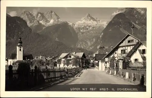 Ak Lofer in Salzburg, Straßenpartie, Reif Breit- und Ochsenhorn