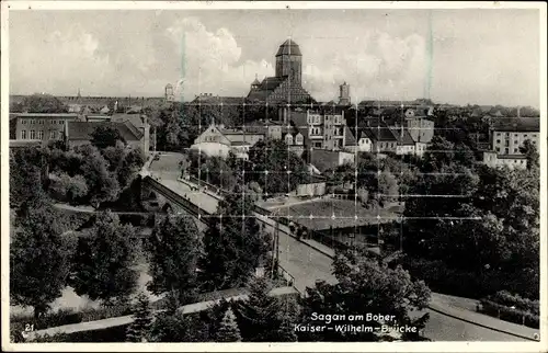 Ak Żagań Sagan Schlesien, Kaiser Wilhelm-Brücke