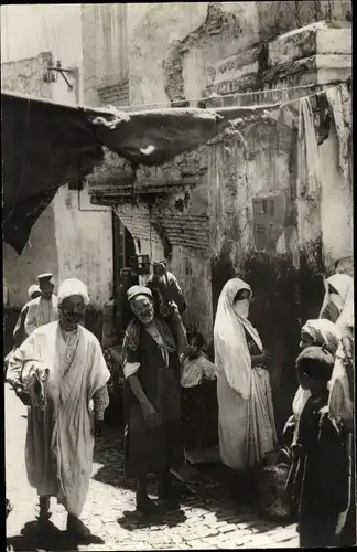 Ak Algier Alger Algerien, Casbah, Rue Sidi Abdalah, Straßenszenerie