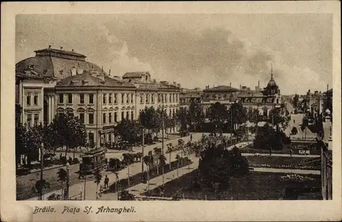 Ak Brăila Rumänien, Piata Sf. Arhangheli