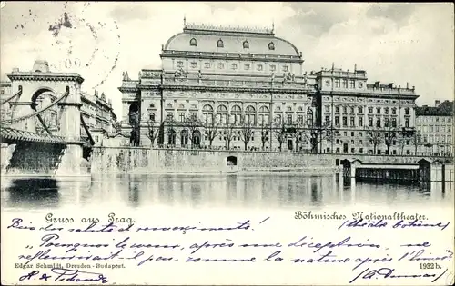 Ak Praha Prag Tschechien, Böhmisches Nationaltheater