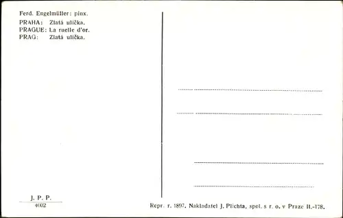 Künstler Ak Engelmüller, Ferd., Praha Prag, Goldene Gasse