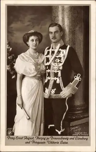 Ak Herzog Ernst August von Braunschweig, Prinzessin Victoria Luise von Preußen, NPG 4567
