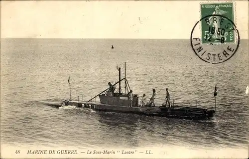 Ak Marine de Guerre, Le Sous Marin Loutre, französisches U Boot