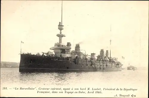 Ak Französisches Kriegsschiff, Marseillaise, Kreuzer