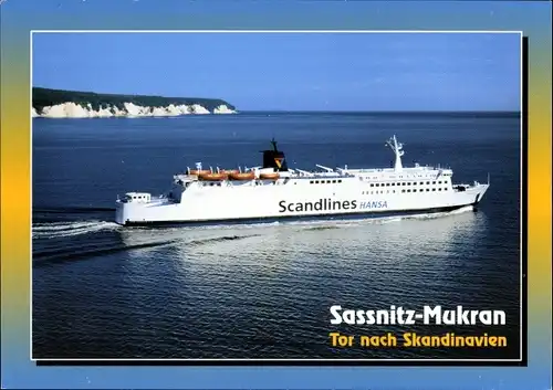Ak Fährschiff Scandlines Hansa, Fährhafen Sassnitz Mukran auf Rügen