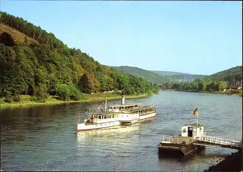 Ak Weiße Flotte Dresden, Oberdeckdampfer auf der Elbe