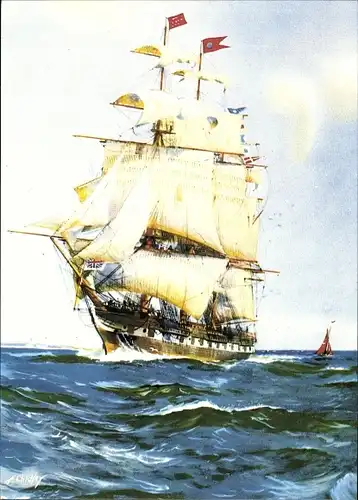 Künstler Ak Windjammer, Segelschiff Marco Polo, Rosenstiel's Motiv