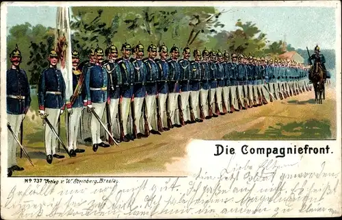 Litho Die Kompagniefront, Soldaten in Uniform