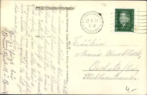 Ak Friedrichshafen, Zeppelin Luftschiff über dem Bodensee, Abendstimmung