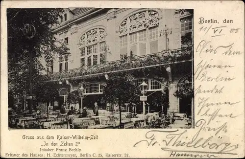 Ak Berlin Tiergarten, Kaiser Wilhelm Zelt, In den Zelten 2